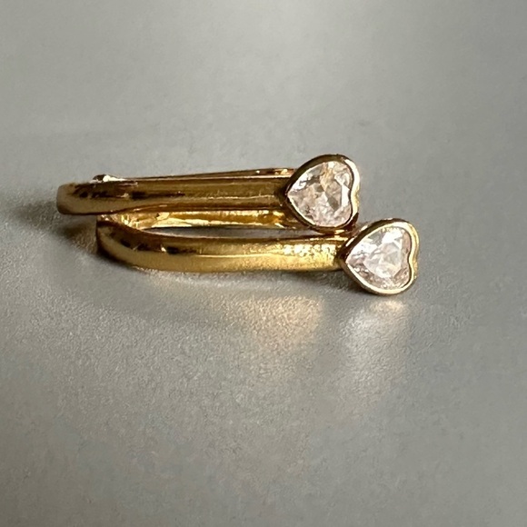 24K Gold Vermeil CZ Oval Huggie Earrings - Picture 3 of 13